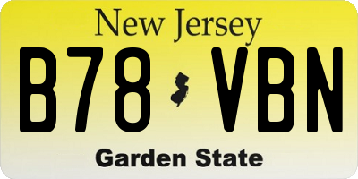 NJ license plate B78VBN