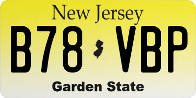 NJ license plate B78VBP