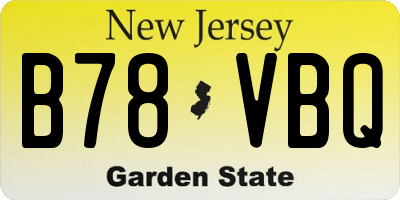 NJ license plate B78VBQ