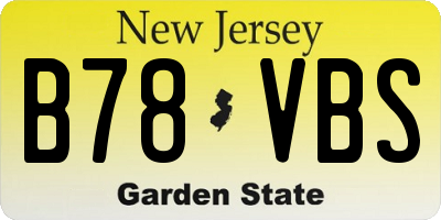 NJ license plate B78VBS