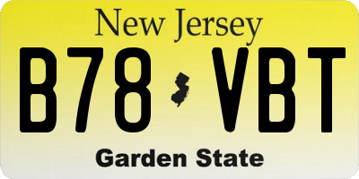 NJ license plate B78VBT