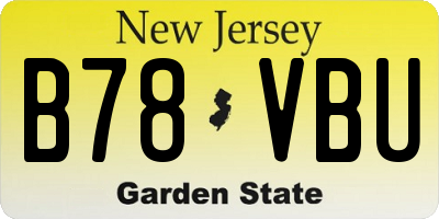 NJ license plate B78VBU