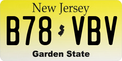 NJ license plate B78VBV