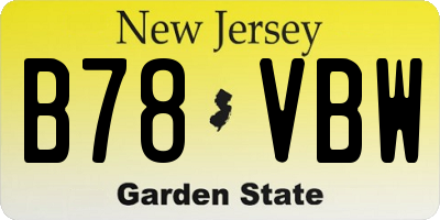 NJ license plate B78VBW