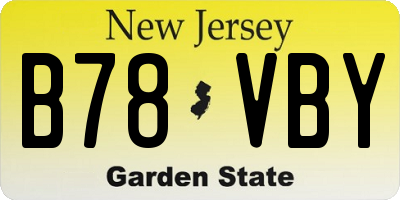 NJ license plate B78VBY