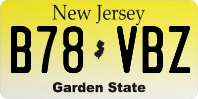 NJ license plate B78VBZ
