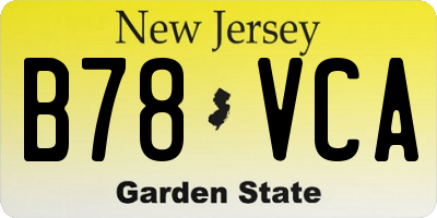 NJ license plate B78VCA