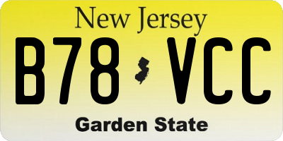 NJ license plate B78VCC