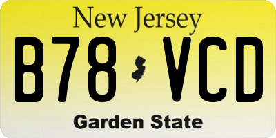 NJ license plate B78VCD