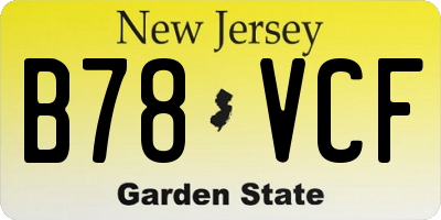 NJ license plate B78VCF