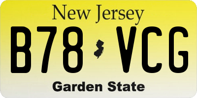 NJ license plate B78VCG