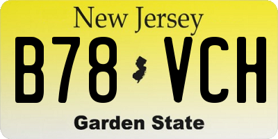 NJ license plate B78VCH