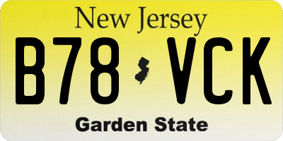 NJ license plate B78VCK