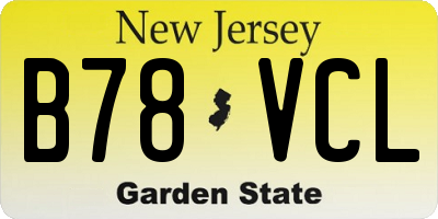 NJ license plate B78VCL