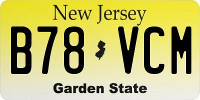 NJ license plate B78VCM
