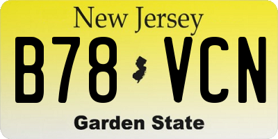 NJ license plate B78VCN