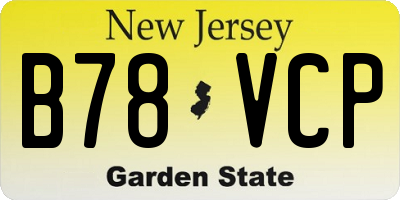 NJ license plate B78VCP