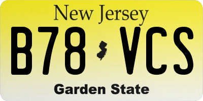 NJ license plate B78VCS