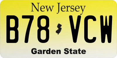 NJ license plate B78VCW