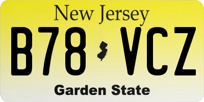 NJ license plate B78VCZ