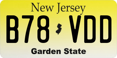 NJ license plate B78VDD