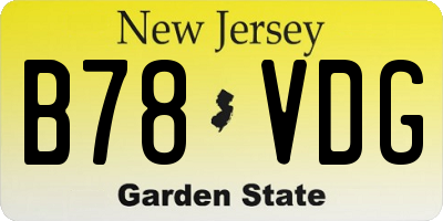 NJ license plate B78VDG