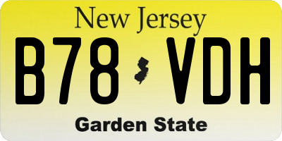 NJ license plate B78VDH