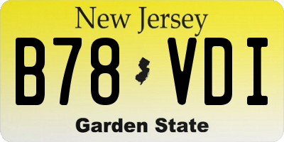 NJ license plate B78VDI