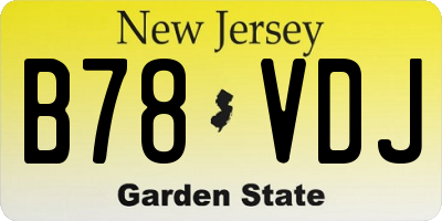 NJ license plate B78VDJ