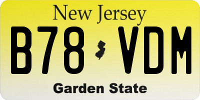 NJ license plate B78VDM