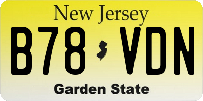 NJ license plate B78VDN
