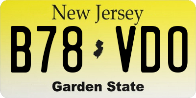 NJ license plate B78VDO