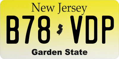 NJ license plate B78VDP