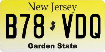 NJ license plate B78VDQ