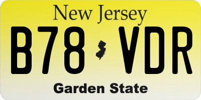 NJ license plate B78VDR