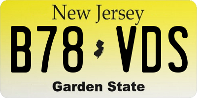 NJ license plate B78VDS