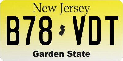 NJ license plate B78VDT