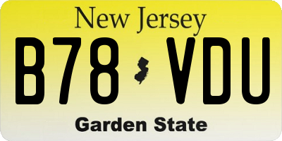 NJ license plate B78VDU