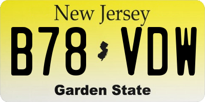 NJ license plate B78VDW