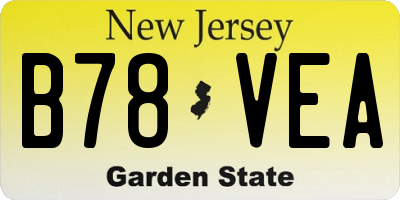 NJ license plate B78VEA