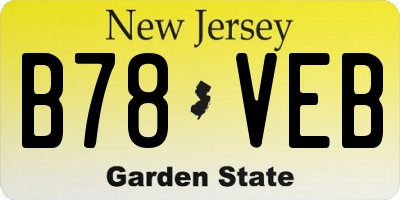 NJ license plate B78VEB