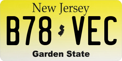 NJ license plate B78VEC