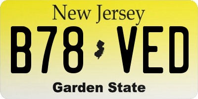 NJ license plate B78VED