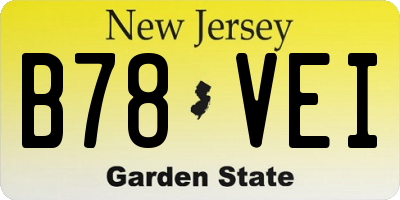 NJ license plate B78VEI