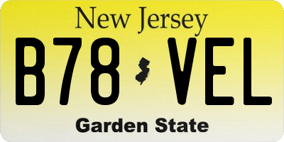 NJ license plate B78VEL