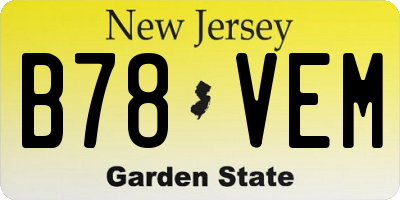 NJ license plate B78VEM