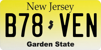 NJ license plate B78VEN