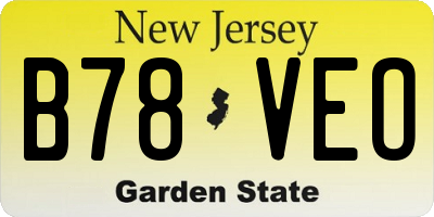 NJ license plate B78VEO