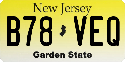 NJ license plate B78VEQ