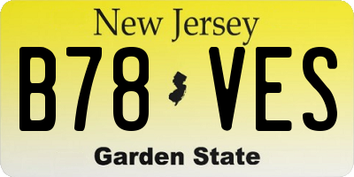 NJ license plate B78VES